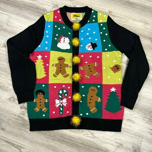 Women’s Tipsy Elves Ugly Christmas Sweater Button Down Cardigan / Size Large EUC